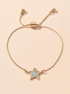 Gold Colour Chain Star Charm Adjustable Bracelet Girls Teens Accessories Jewelry