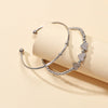 2 pcs Silver Heart Chain Bracelet Open Cuff Bangle Ladies Jewellery Accessories