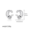 Fashion CZ Zircon Round Huggie Hoop Earrings for Women Geometric U Shape Ear Buckle Hoops Gold Plated Stainless Steel Jewelry