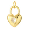 Cute Heart Key Lock Charms for Jewelry Making Supplies Accessories Diy Necklace Bracelet Jewelry Charm Copper CZ Zircon Pendant