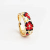 Red flower print Ring