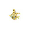 2pcs Micro Pave Blue Cubic Zirconia Pendants Starfish Luck Horseshoe Marine Fish Brass Charms For DIY Necklace Jewelry Making