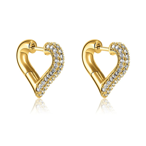 Fashion CZ Zircon Round Huggie Hoop Earrings for Women Geometric U Shape Ear Buckle Hoops Gold Plated Stainless Steel Jewelry