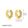 Fashion CZ Zircon Round Huggie Hoop Earrings for Women Geometric U Shape Ear Buckle Hoops Gold Plated Stainless Steel Jewelry