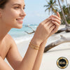 2-Piece Set of 304L Stainless Steel 18K Gold-Plated Women's Waterproof Non-Fading Bracelets
