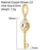 Cute Heart Key Lock Charms for Jewelry Making Supplies Accessories Diy Necklace Bracelet Jewelry Charm Copper CZ Zircon Pendant