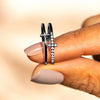 Huitan Gorgeous Rings for Women Unique Double Layer Cross Design Finger Accessories Shiny Daily Low-key Exquisite Office Jewelry