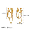 Fashion CZ Zircon Round Huggie Hoop Earrings for Women Geometric U Shape Ear Buckle Hoops Gold Plated Stainless Steel Jewelry