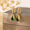 Trendy Square Stainless Steel Zirconia Earrings For Women Girls Gold Color Metal Crystal Earring Party Birthday Daily Jewelry