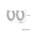 Fashion CZ Zircon Round Huggie Hoop Earrings for Women Geometric U Shape Ear Buckle Hoops Gold Plated Stainless Steel Jewelry