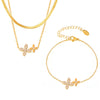 A Set of Necklace Bracelet Chain Charm Jewelry Gift