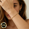 18K Gold-Plated Stainless Steel Beaded Chain Bracelet, Waterproof, Stackable, Everyday Jewelry for Men and Women