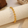 18K Gold-Plated Stainless Steel Beaded Chain Bracelet, Waterproof, Stackable, Everyday Jewelry for Men and Women