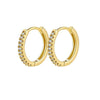 Fashion CZ Zircon Round Huggie Hoop Earrings for Women Geometric U Shape Ear Buckle Hoops Gold Plated Stainless Steel Jewelry