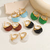 Creative Unique Stainless Steel Colored Acrylic Pendant Earrings for Women Elegant Charming Daily Party Jewelry Birthday Gifts