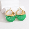 Creative Unique Stainless Steel Colored Acrylic Pendant Earrings for Women Elegant Charming Daily Party Jewelry Birthday Gifts