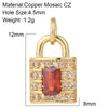 Cute Heart Key Lock Charms for Jewelry Making Supplies Accessories Diy Necklace Bracelet Jewelry Charm Copper CZ Zircon Pendant