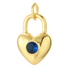 Cute Heart Key Lock Charms for Jewelry Making Supplies Accessories Diy Necklace Bracelet Jewelry Charm Copper CZ Zircon Pendant