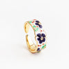 Blue flower print Ring