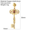 Cute Heart Key Lock Charms for Jewelry Making Supplies Accessories Diy Necklace Bracelet Jewelry Charm Copper CZ Zircon Pendant
