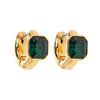 Exquisite Luxury Green Square Zircon Stainless Steel Hoop Earrings for Women 18K Gold Color Huggie Earring Wedding Jewelry Gifts