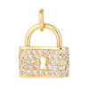 Cute Heart Key Lock Charms for Jewelry Making Supplies Accessories Diy Necklace Bracelet Jewelry Charm Copper CZ Zircon Pendant