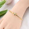 Golden Shining Heart Snake Chain Charming Bracelet