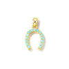 2pcs Micro Pave Blue Cubic Zirconia Pendants Starfish Luck Horseshoe Marine Fish Brass Charms For DIY Necklace Jewelry Making