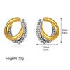 Fashion CZ Zircon Round Huggie Hoop Earrings for Women Geometric U Shape Ear Buckle Hoops Gold Plated Stainless Steel Jewelry