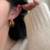 Vintage Geometric Circle Hoop Earrings For Women Fashion Simple Coffee U-shaped Round Earrings Personality Jewelry Party Gifts