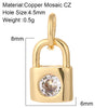 Cute Heart Key Lock Charms for Jewelry Making Supplies Accessories Diy Necklace Bracelet Jewelry Charm Copper CZ Zircon Pendant