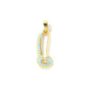 2pcs Micro Pave Blue Cubic Zirconia Pendants Starfish Luck Horseshoe Marine Fish Brass Charms For DIY Necklace Jewelry Making