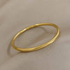 Waterproof Polished Stainless Steel Cuff Bracelet Bangles for Women Gold Plated Smooth Metal Openable Bracelets Jewelry