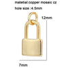 Cute Heart Key Lock Charms for Jewelry Making Supplies Accessories Diy Necklace Bracelet Jewelry Charm Copper CZ Zircon Pendant
