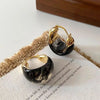Vintage Geometric Circle Hoop Earrings For Women Fashion Simple Coffee U-shaped Round Earrings Personality Jewelry Party Gifts