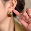 Vintage Geometric Circle Hoop Earrings For Women Fashion Simple Coffee U-shaped Round Earrings Personality Jewelry Party Gifts