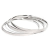 3pcs/set 316L Stainless Steel Round Smooth Bracelets Bangles for Women 18K Gold Plated Metal Waterproof Jewelry