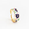 Blue flower print Ring