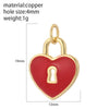 Cute Heart Key Lock Charms for Jewelry Making Supplies Accessories Diy Necklace Bracelet Jewelry Charm Copper CZ Zircon Pendant
