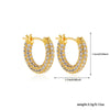 Fashion CZ Zircon Round Huggie Hoop Earrings for Women Geometric U Shape Ear Buckle Hoops Gold Plated Stainless Steel Jewelry