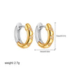 Fashion CZ Zircon Round Huggie Hoop Earrings for Women Geometric U Shape Ear Buckle Hoops Gold Plated Stainless Steel Jewelry