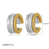 Fashion CZ Zircon Round Huggie Hoop Earrings for Women Geometric U Shape Ear Buckle Hoops Gold Plated Stainless Steel Jewelry