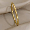 Waterproof Polished Stainless Steel Cuff Bracelet Bangles for Women Gold Plated Smooth Metal Openable Bracelets Jewelry
