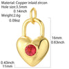 Cute Heart Key Lock Charms for Jewelry Making Supplies Accessories Diy Necklace Bracelet Jewelry Charm Copper CZ Zircon Pendant