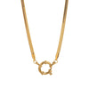 18K Gold Plated Stainless Steel Snake Bone Chain Necklace – Elegant DIY Jewelry, Lightweight & Durable