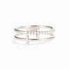 Huitan Gorgeous Rings for Women Unique Double Layer Cross Design Finger Accessories Shiny Daily Low-key Exquisite Office Jewelry