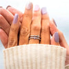 Huitan Gorgeous Rings for Women Unique Double Layer Cross Design Finger Accessories Shiny Daily Low-key Exquisite Office Jewelry