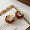 Vintage Geometric Circle Hoop Earrings For Women Fashion Simple Coffee U-shaped Round Earrings Personality Jewelry Party Gifts
