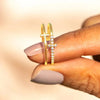 Huitan Gorgeous Rings for Women Unique Double Layer Cross Design Finger Accessories Shiny Daily Low-key Exquisite Office Jewelry