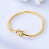 Golden Shining Heart Snake Chain Charming Bracelet